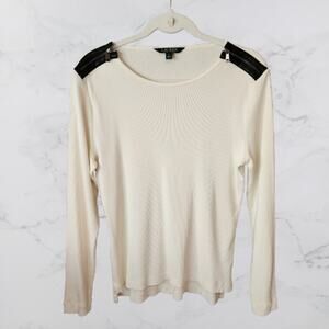 LAUREN Ralph Lauren Size XL Faux Leather Shoulder with Zip